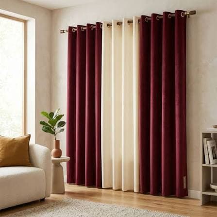 red curtains
