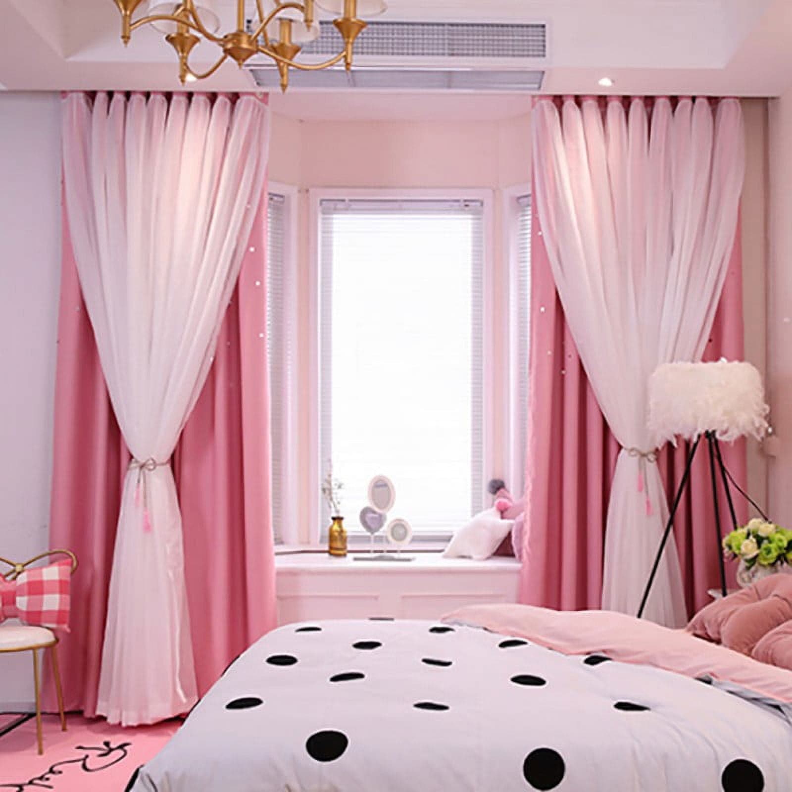 Pink curtains